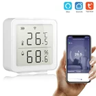 Датчик температуры и влажности Tuya, умный настенный термометр с Wi-Fi