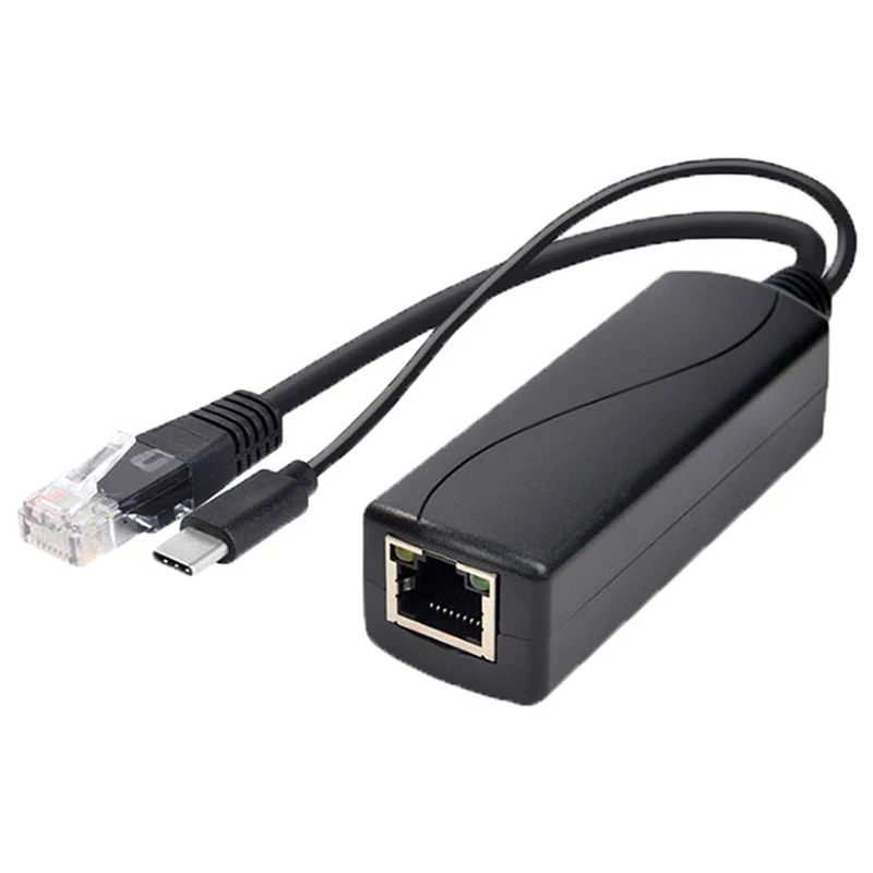 

Hot!!! TYPE-c poe splitter usb 48v to 5v power over ethernet 802.3af 100/1000M for raspberry