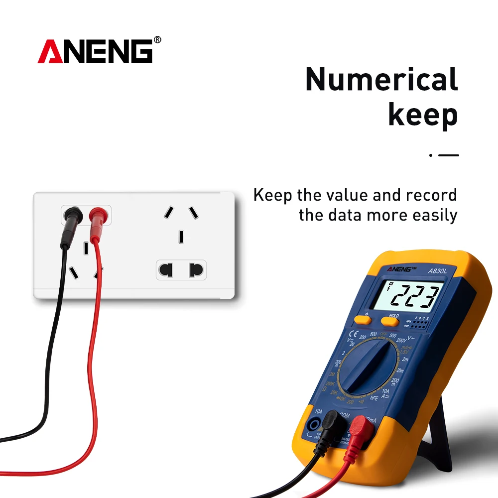 ANENG A830L мультиметр цифровой тестер мультиметр multimeter мультиметры транзистор тестер мултиметр multimetr digital multimeter tester мини мультиметр транзисторов lcr meter esr конденсаторов мултиметор meter