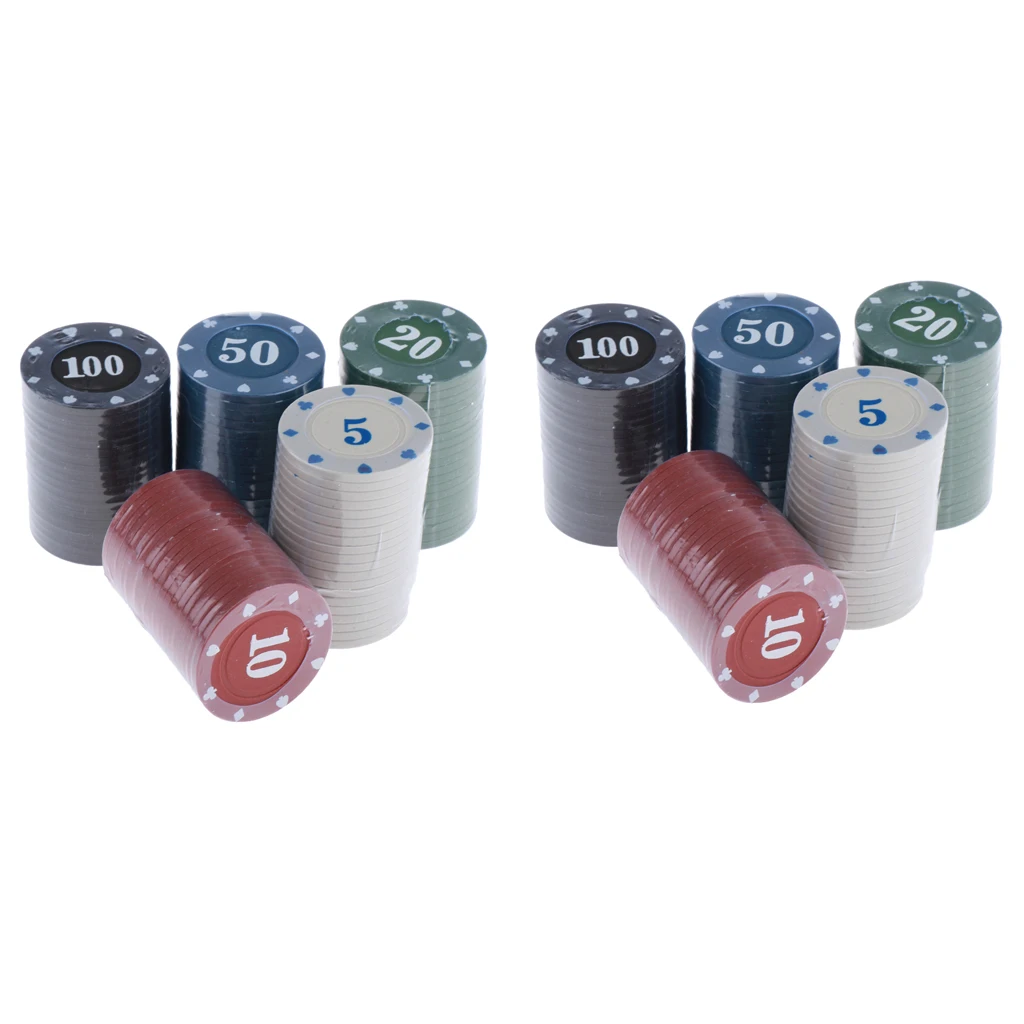 Набор фишек для покера 200 шт. фишки игры в казино с цифрами 5/10/20/50/100|Покерные