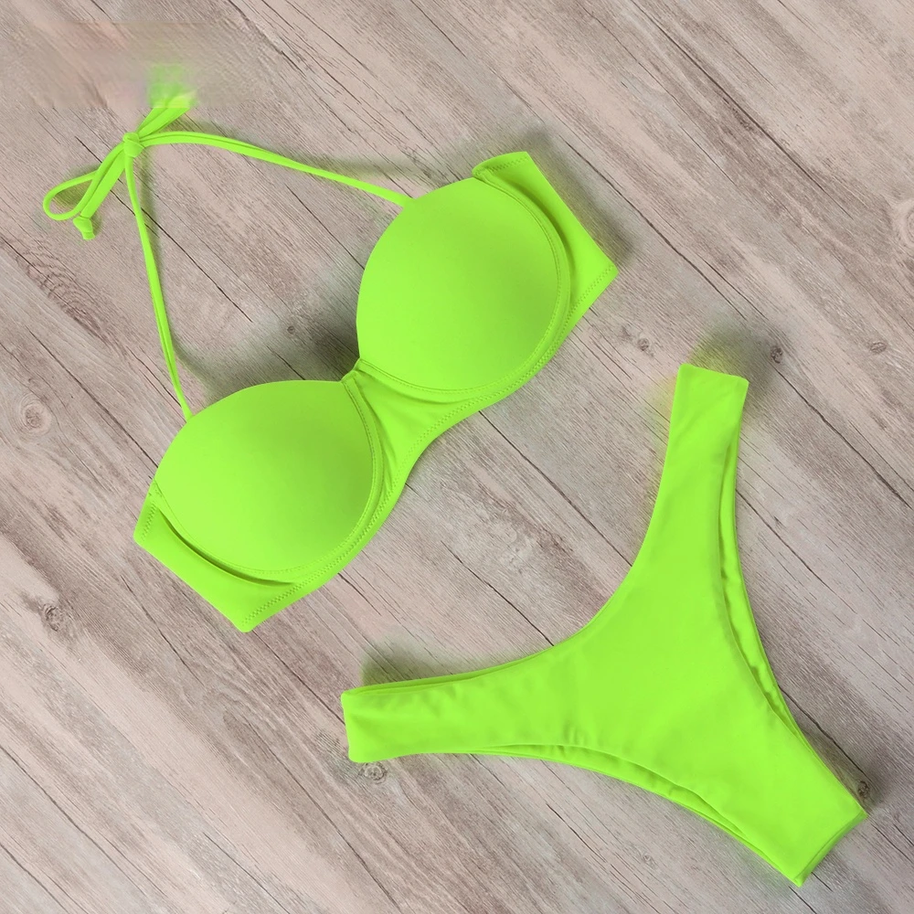 

2021 Bikini Swimwear Women Swimsuit 2021 Leopard Brazilian Bikini Set Push Up Bathing Suit Female Summer Beach Wear