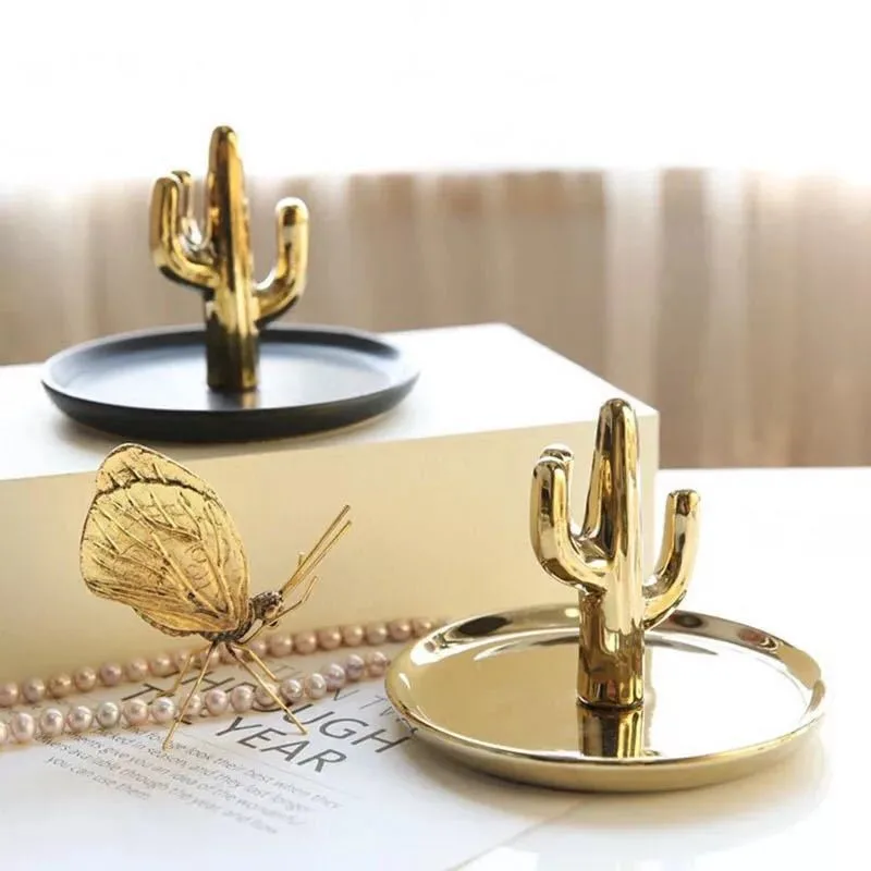 Акция! Украшения в форме кактуса северном стиле Дисплей лотки для хранения