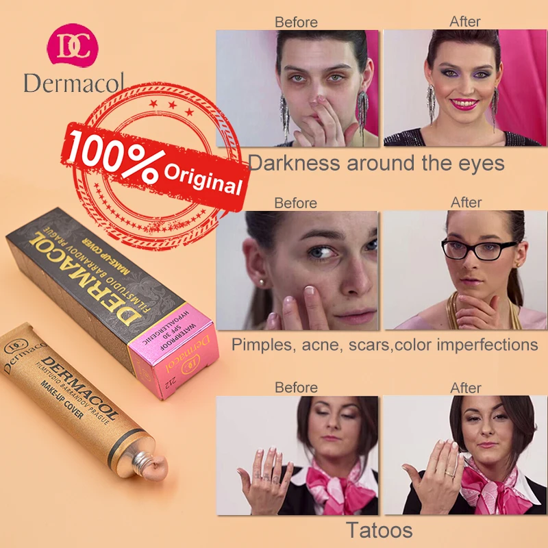 

Dermacol Makeup Cover Authentic 100% 30g Primer Concealer Base Professional Face Dermacol Makeup Foundation Contour Palette 2021