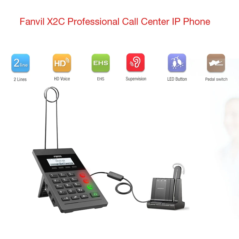 Fanvil IP-телефон X2C/X2P умный VoIP-телефон HD-голос для гарнитуры EHS SIP-телефон дома офиса