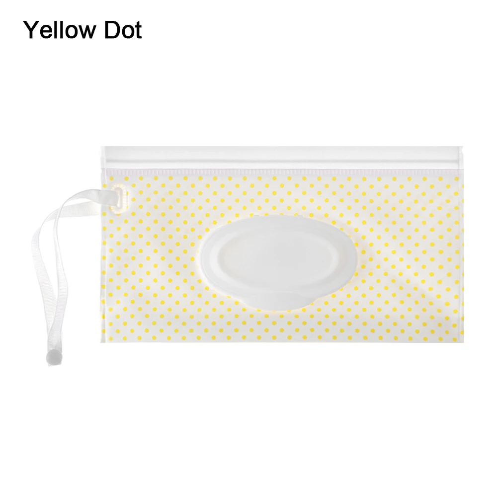 Yellow Dot Новая модная легкая переноска упаковка для влажных салфеток коробка для хранения носовых платков застежка-молния раскладушка косметичка коробка для детских салфеток принадлежности для чистки - Цвет: Yellow Dot