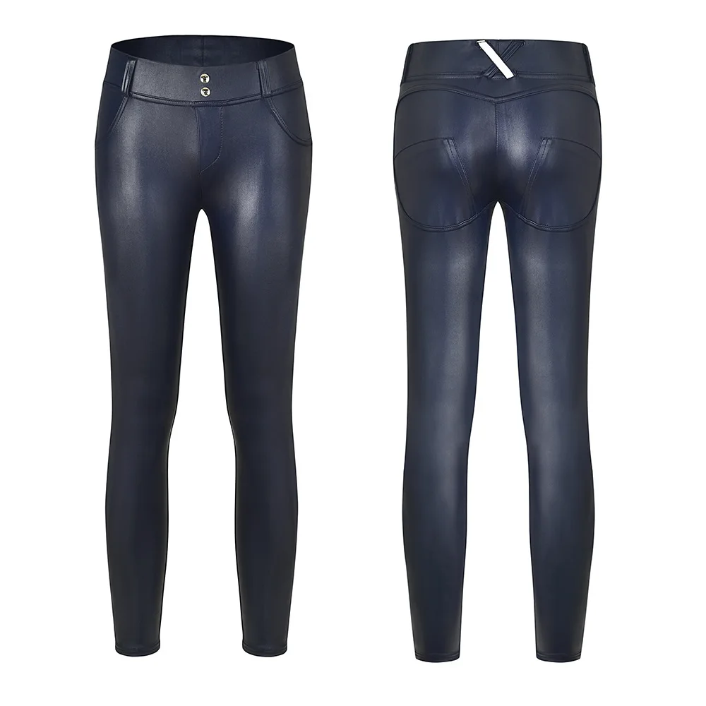 

Harem Trousers for Women Stretch Long Pencil Pants Casual Lady Fashion Leather High-waist Fitnesss Solid Leggings Tight-fitting