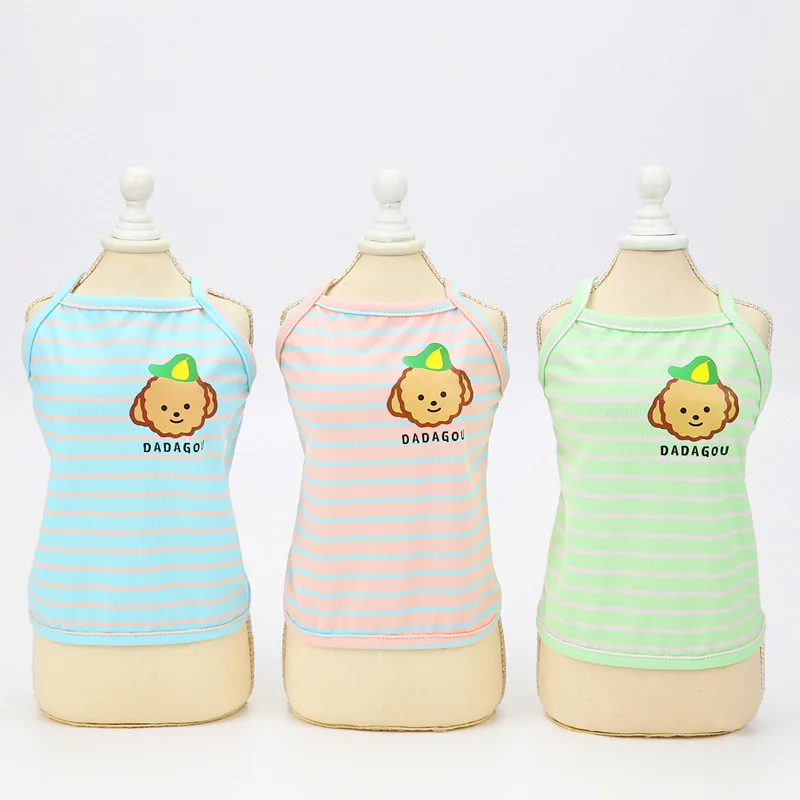 

Vest for Small Dog Stripe Cute Print Dog Vest Summer Cool Pet Clothes Cotton Comfortable Dog Clothing Thin and Light Dog Clothes