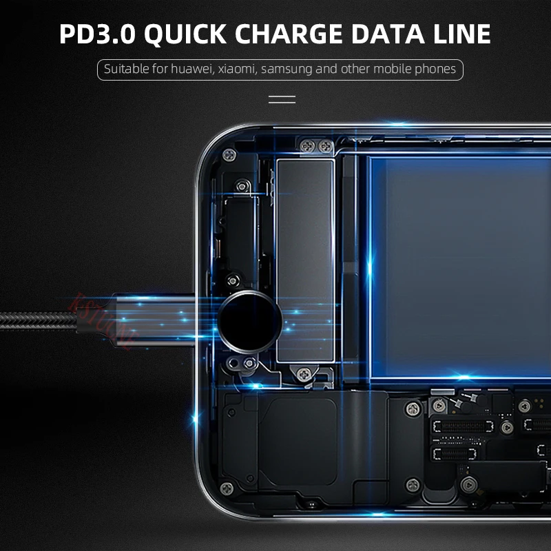 Кабель USB 3,1 PD type C к USB C для samsung S10 S9 Plus 60 Вт Быстрая зарядка PD QC3.0 usb type-C Быстрая зарядка кабель для MacBook Pro