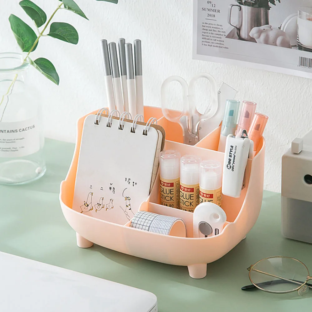 

Creative Multi-function Desktop Storage Box Cosmetic Storage Sub-grid Pen Case Makeup Organizer Desk Holder Storage Accessories