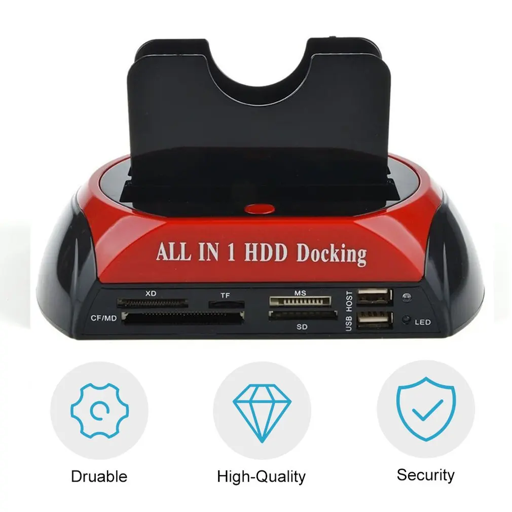 Многофункциональная док станция для HDD Dual USB 2 0 5/3 5 дюймов IDE SATA Внешний корпус