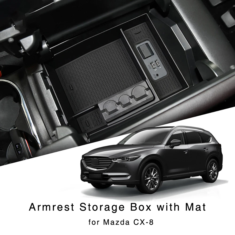 

Armrest Storage Box for Mazda CX-8 CX8 2017 2018 2019 2020 2021 Interior Center Console Organizer Holder Tray