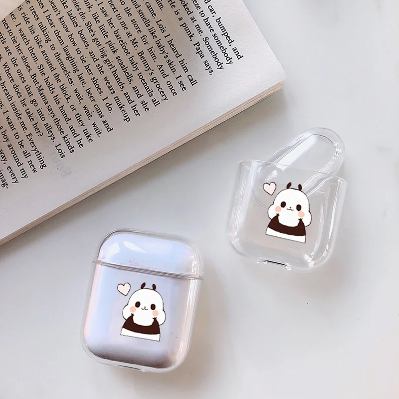 Мягкая одежда с принтом милой Air стручки чехол для Apple Airpods Чехол класса люкс