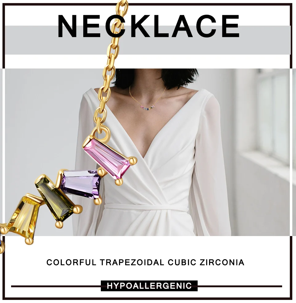 E ювелирное изделие, 925 пробы, серебряная, радужная подвеска, ожерелья для женщин, девушек, 14 к, позолота, цветные чокеры, серебро, 925, мода