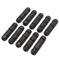 10pcs ip68 3 pole core joint outdoor waterproof electrical cable wire connector 300v waterproof cable connector