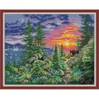 Набор для вышивания крестиком, с изображением заката солнца, 14CT, 11CT, игла для полотна и нитками