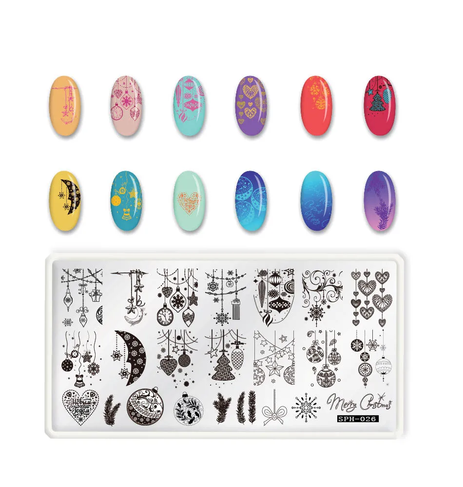 1 шт. Рождественский шаблон штамповочных плит для ногтей узор на Хэллоуин штамп