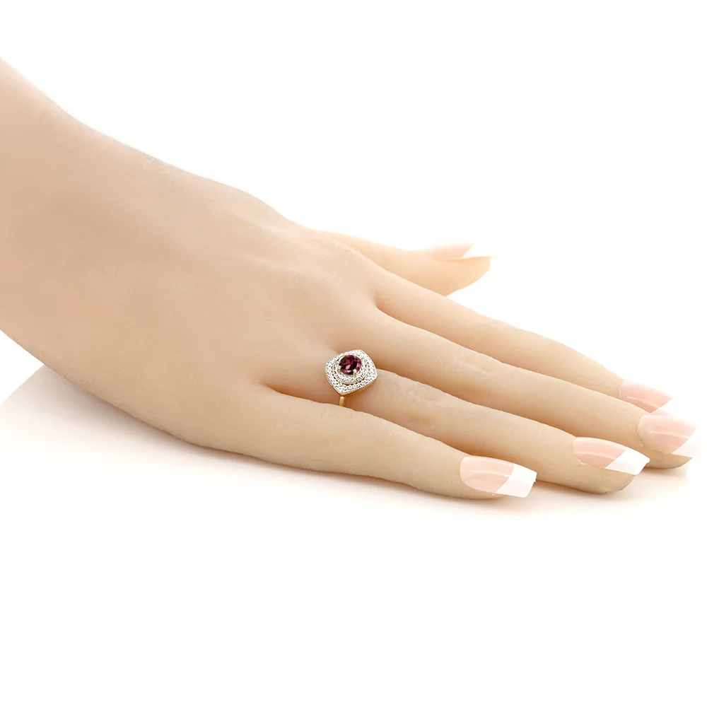 Женское элегантное кольцо GemStoneKing натуральный красный родолит гранат и
