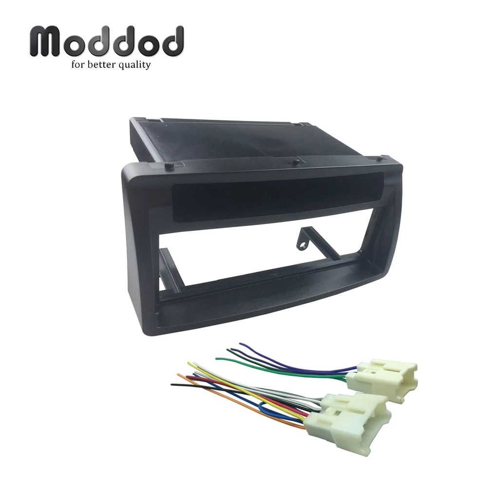 

Din Fascia w/pocket + Wiring Harness Headunit Radio CD DVD Stereo Panel Dash Mount Install Trim Kit Frame For TOYOTA Corolla