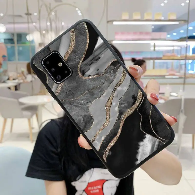 

Luxury Gold Foil Marble Phone Case For Samsung A10 A11 A20 A21 A30 A31 A40 A50 A70 A80 A91 S E Fundas Cover