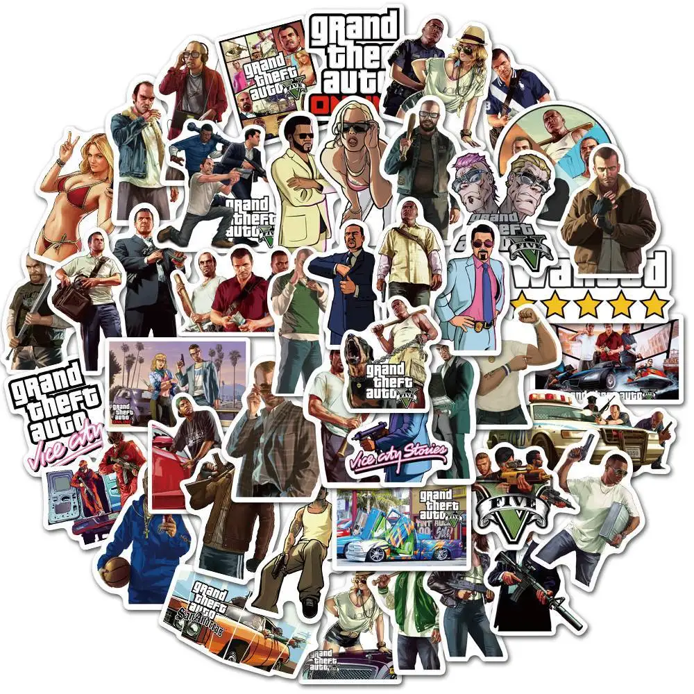 10/30/50 шт. Игра GTA аниме наклейки детские игрушки DIY скейтборд ноутбук гитара