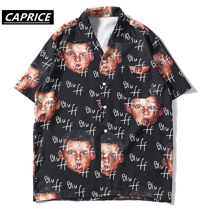 Гавайская забавная Летняя Пляжная рубашка в стиле Харадзюку 2019 мужская