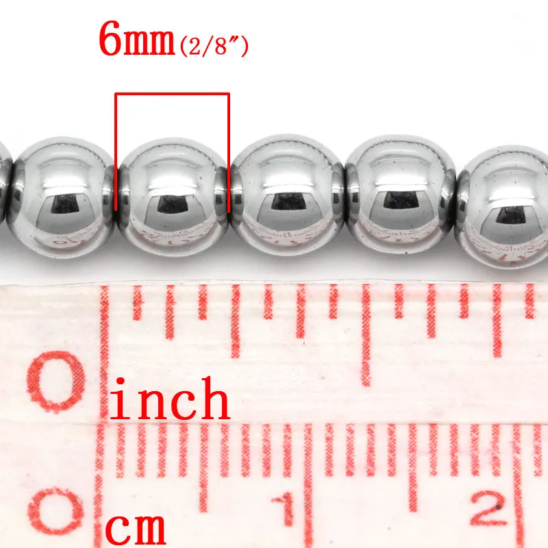 Круглые широкие бусины из гематита серебристые бусины-разделители для браслетов