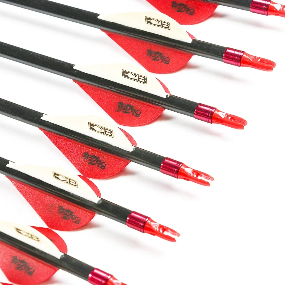 Стрелы Linkboy из чистого карбона для стрельбы лука 12 шт. 2-дюймовые пластиковые