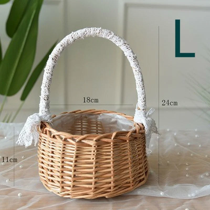Новая плетеная лоза корзина для хранения еды яйцо фрукты вино коллекция