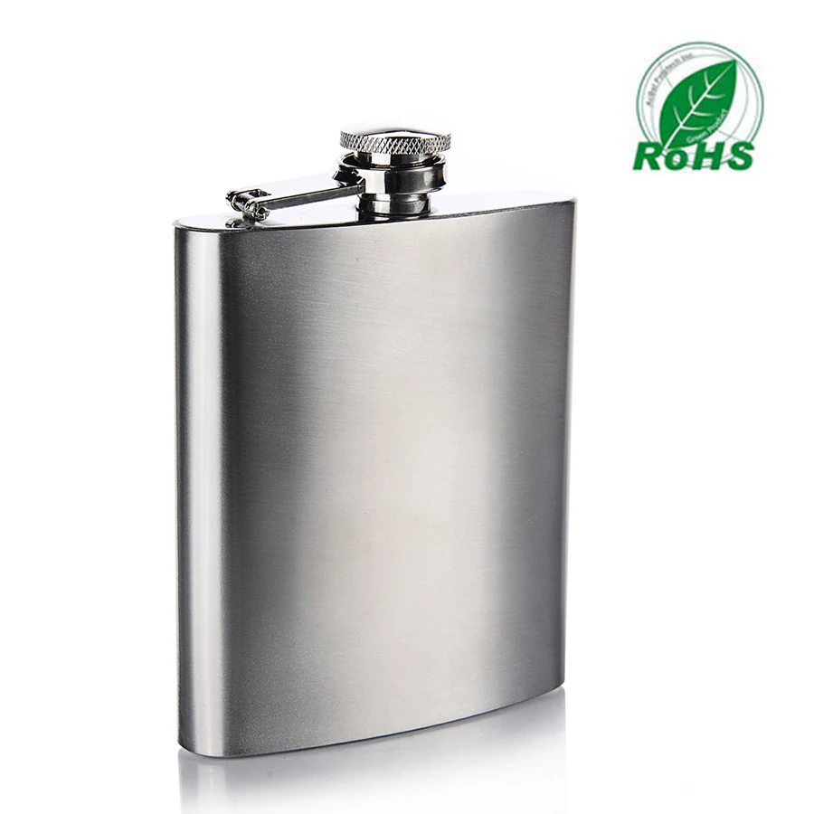 Лидер продаж 7 унций Нержавеющая сталь виски фляга Портативный плоская фляжка