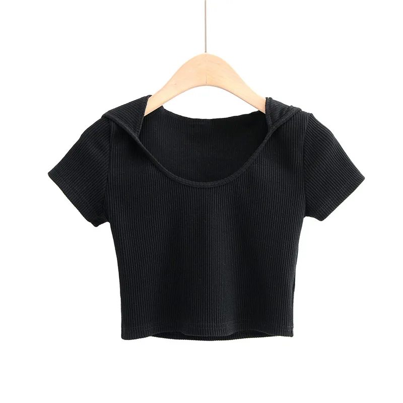 2020 suit female new threaded hooded short sleeve section + shorts tight and thin | Женская одежда