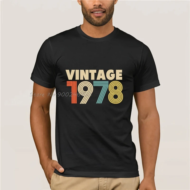 Mannen рубашки Винтаж 1978 режим 40th Verjaardagscadeau T 80 s Bedrukte футболка Для мужчин Хлопковые