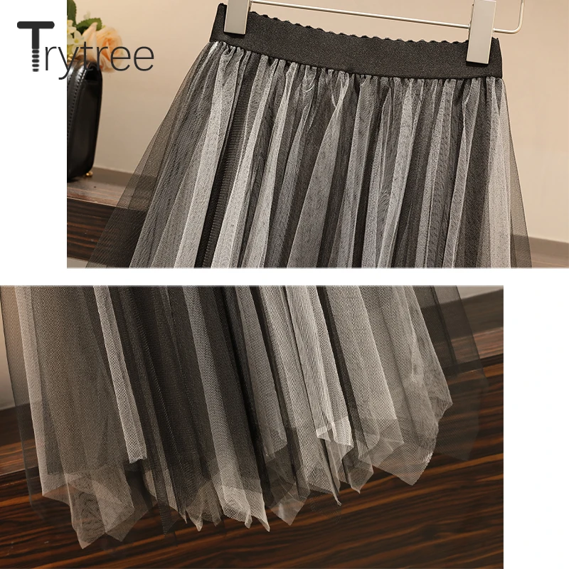 Trytree Autumn Winter Two piece set Casual O-neck Single Breasted Belt Top+ Skirt Elastic Waist Fashion Set 2 Piece Set