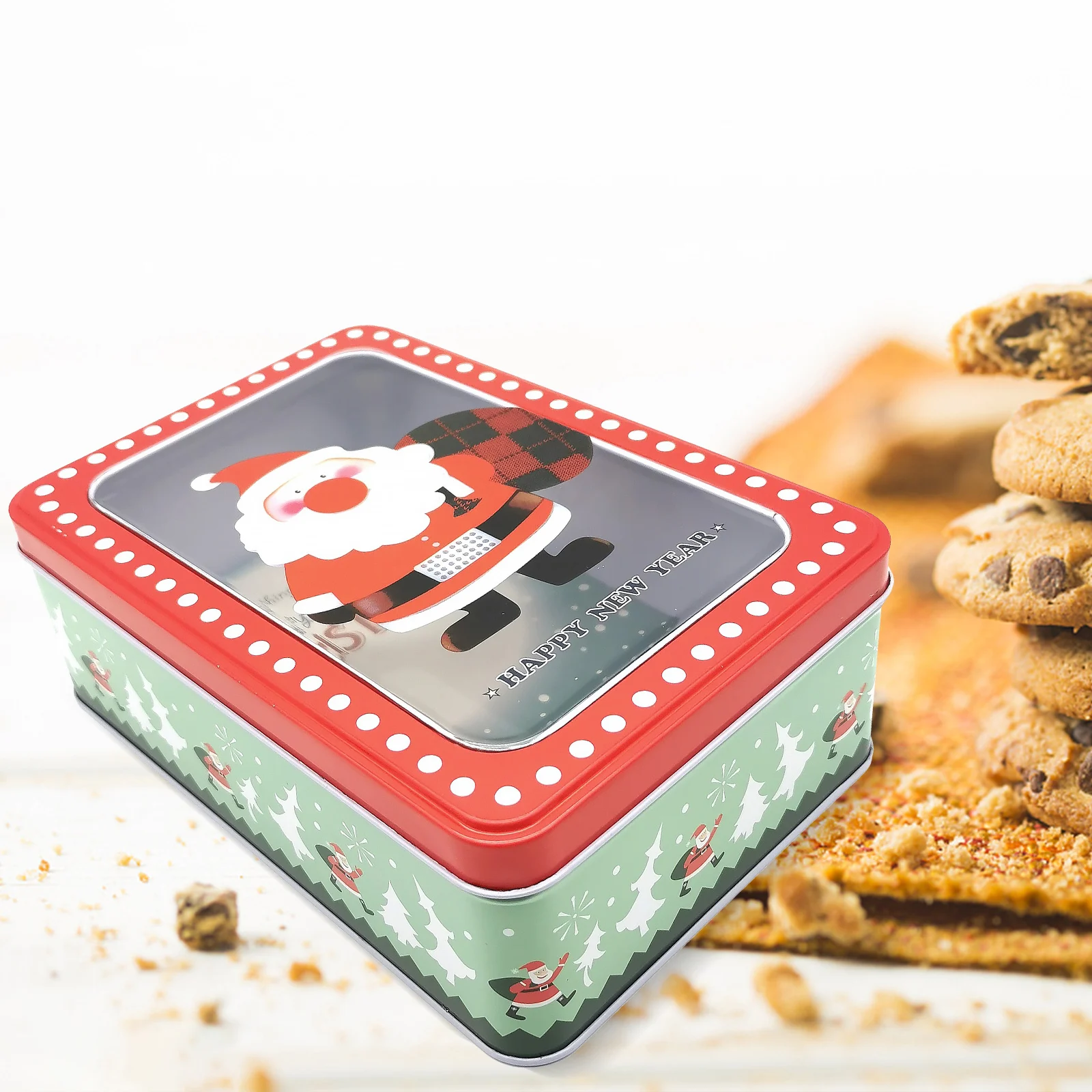 

Biscuit Tins Cute Christmas Candy Biscuit Chocolate Cookie Box New Year Gifts Packaging Tin Box Party Rose Teapot Gift Tin Tools