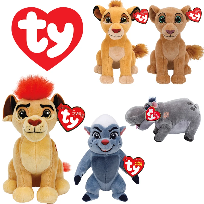 Игрушки плюшевые Ty большие глаза фигурки животных Король джунглей муфаса Симба