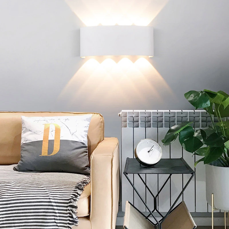 Наружный светодиодный водонепроницаемый светильник для стены с классом защиты IP65 для двора, коридора, балкона, двухсторонней, черный, белый, декоративное освещение, светильник для крыльца и сада.