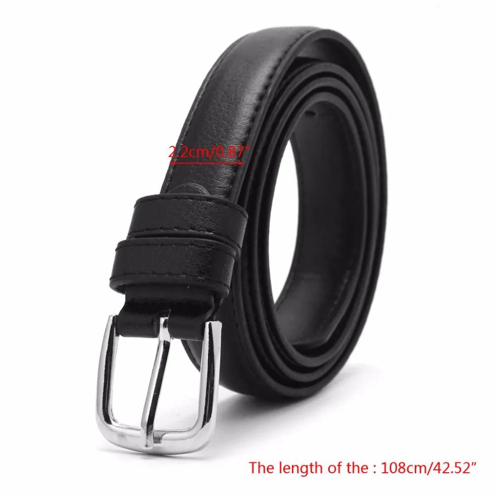 

New Fashion Female Antique Black Belt Metal Buckle Jeans Woman Faux Leather Belt