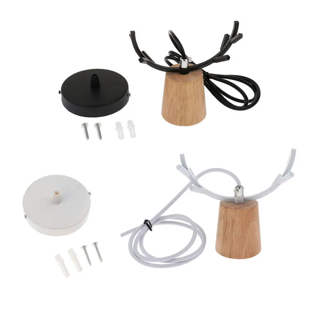 Деревянная люстра в скандинавском стиле с рогами настенный железный подвесной