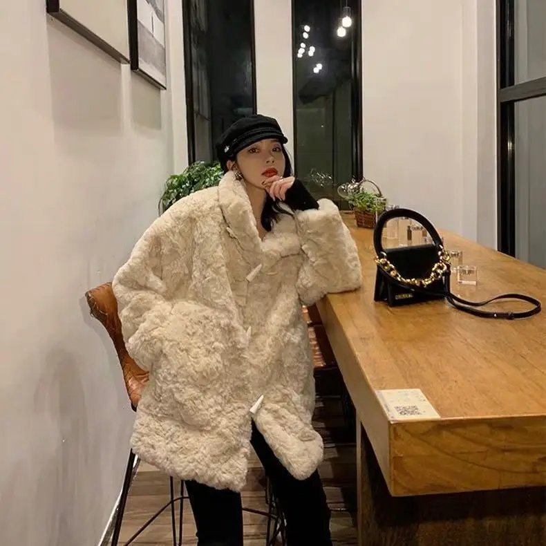 Женская куртка из искусственного меха осенне-зимняя берберского флиса | одежда