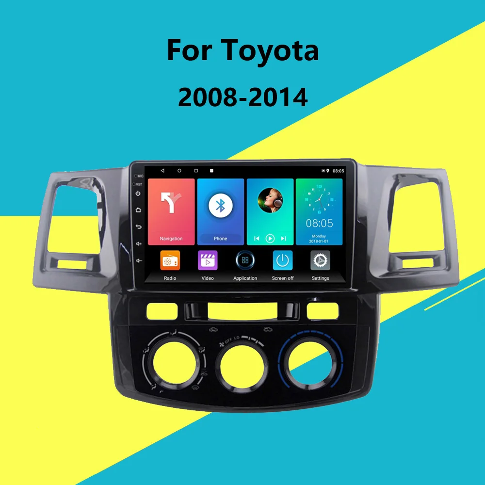 2 Din 9 &quotAndroid автомобильное радио для Toyota Fortuner HILUX Revo Vigo 2008 2014 Мультимедиа Видео