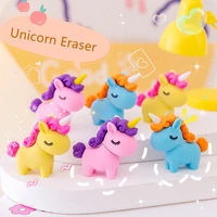 creative cartoon cute fat unicorn eraser cute pupils eraser kindergarten learning stationery prizes