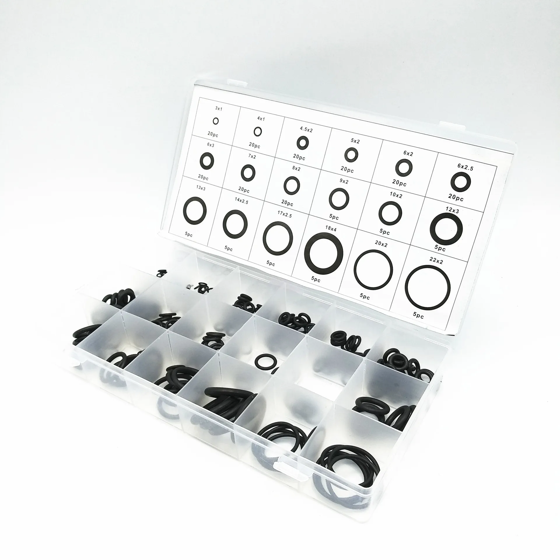 

270pcs225pcs Green/Black Sealing Ring Repair Box O-ring NBR Ring Gasket High Pressure and High Temperature Resistant Rubber Ring