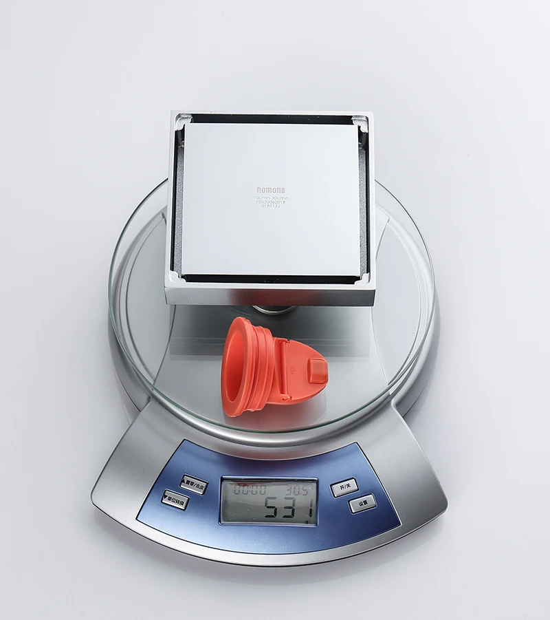 Однотонный латунный квадратный напольный слив с защитой от запаха для душа