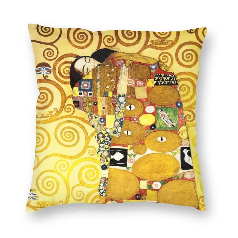 

Роскошный декоративный чехол для подушки Gustav Klimt The hug с рисунком на заказ, наволочка 45x45 для гостиной