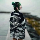 Кимоно, женский кардиган, летнее пляжное кимоно, рубашка, 2021, японское кимоно, юката, женская уличная одежда Haori одежда с драконом