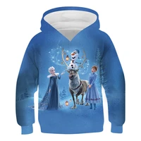 4 14t hoodie boys and girls sweater cartoon 3d printing frozen elsa anna hoodie long sleeve sweatshirt hiphop tops