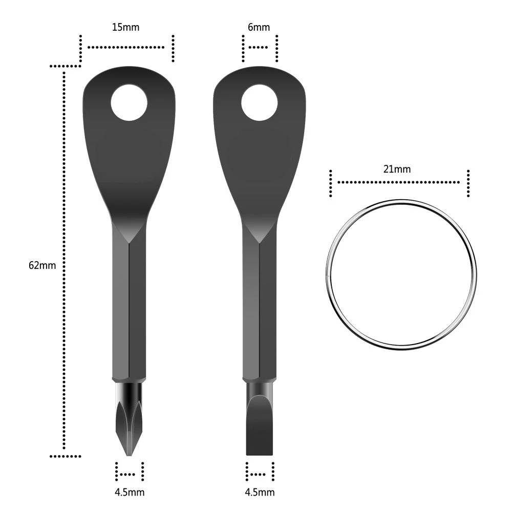 

1 Set Stainless Steel Mini EDC Multifunction Screwdriver Key Shape Slotted Screwdrivers Keychain Pocket Repair Tool