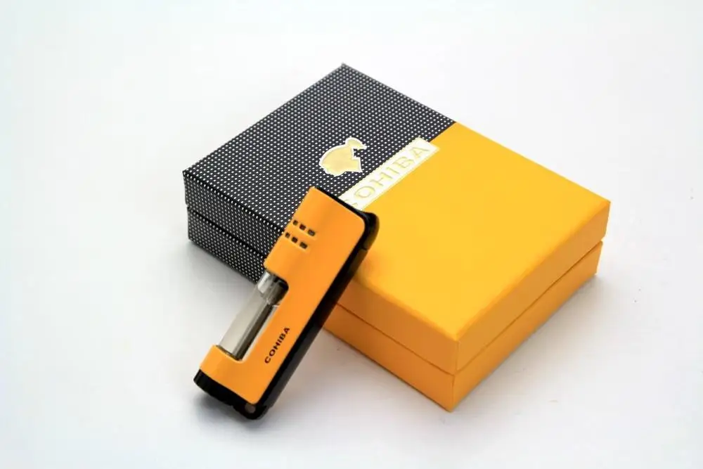 cohiba windproof powerful triple torch lighter bbq jet gas cigar lighter turbo metal kitchen cigar spray gun outdoor gadgets man free global shipping