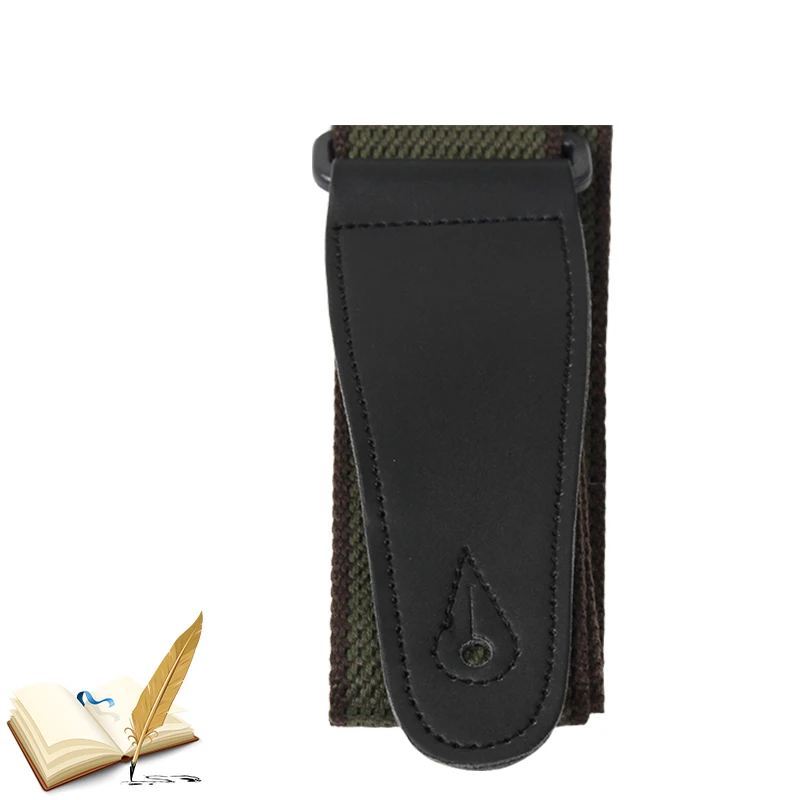 Регулируемый ремешки тканый хлопчатобумажный ремень для гитары с кожаными