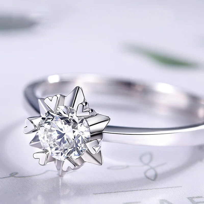 Кольцо из 18-каратного золота с натуральными бриллиантами XZ бриллианты реальное