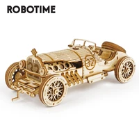 robotime 116 220pcs classic diy movable 3d grand prix car wooden model building kit assembly toy gift for children adult mc401